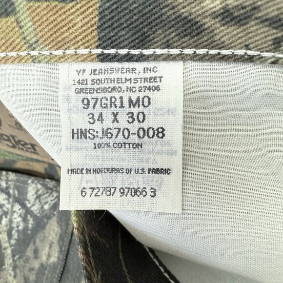 Wrangler Mossy Oak Breakup Camo Jeans Men 34x30 Double Knee Hunting Fishing Camp - Picture 6 of 10